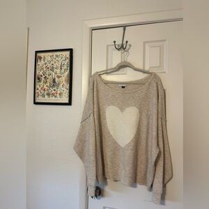 AE Scoop Neckline Heart Sweater